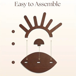 Handmade Wooden Hexagon Engraved Jewelry Display Rack & Ring Organizer Boho Decor <b>Storage</b> Stand <b>Unique</b> 2024 Gift <b>Idea</b> - Product Image 4