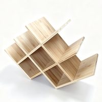 Premium ecologische bamboe wijnrek voor 8 flessen, vlinderdesign, voor aanrecht, bar of thuis.