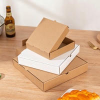 Boîte à pizza carrée à emporter en matériaux recyclés de qualité alimentaire, dimensions personnalisées, logo, revêtement UV pour l'emballage des restaurants