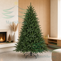 Pohon Natal Cedar Buatan Berkualitas Tinggi MaoSheng, PE+PVC Hijau Besar, Ramah Lingkungan, Dekorasi Liburan, OEM Grosir