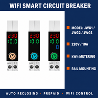 Nouveau disjoncteur intelligent WiFi Tuya 10A avec mesure de consommation kWh, tension (Li), reconnexion automatique, fonction prépayée, montage sur rail, 220V