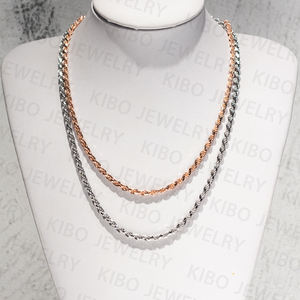 Vente en gros de chaînes en <span class=keywords><strong>or</strong></span> massif G18K Au <span class=keywords><strong>750</strong></span> en <span class=keywords><strong>or</strong></span> massif pour hommes chaînes à maillons en corde pour hommes collier à maillons en corde Hip Hop - Product Image 5