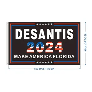 Free Sample 100% Polyester Print American Election Flag 2024 US President Election Flags