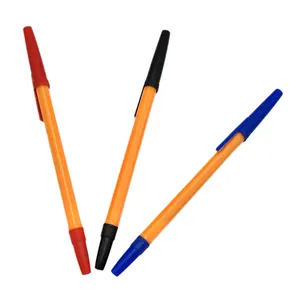 עט כדורי פלסטיק פשוט צהוב עט פרסום עט, נקודה בינונית (1.0 מ""מ)