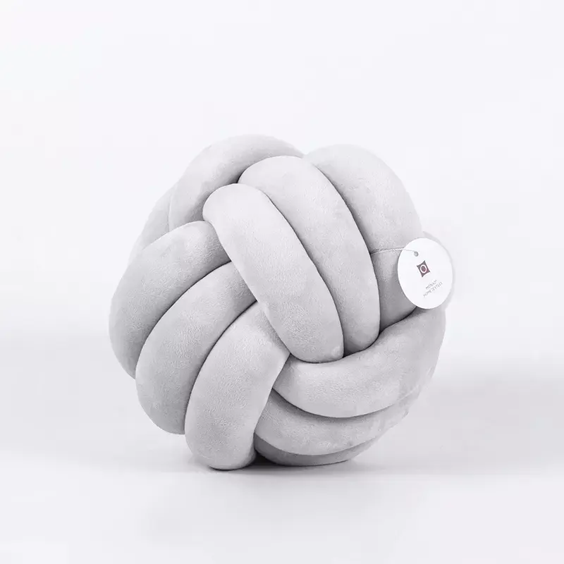 Home Decor Creative Knot Pillow Sofa Hand Knit Soft Cushion Ball