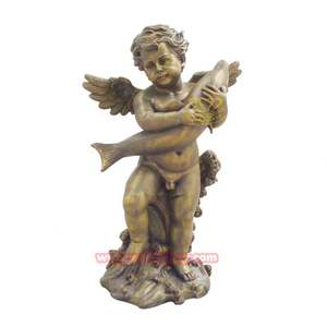 Piccola decorazione commerciale giardino di <span class=keywords><strong>strada</strong></span> occidentale in fibra di vetro angelo ragazzo statua in resina artigianato musica amore ispirato via commerciale - Product Image 4