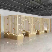 Cloison de séparation en métal Art déco personnalisée en gros pour restaurant salle privée ongles spa salon de beauté éboulis salle mariage anniversaire