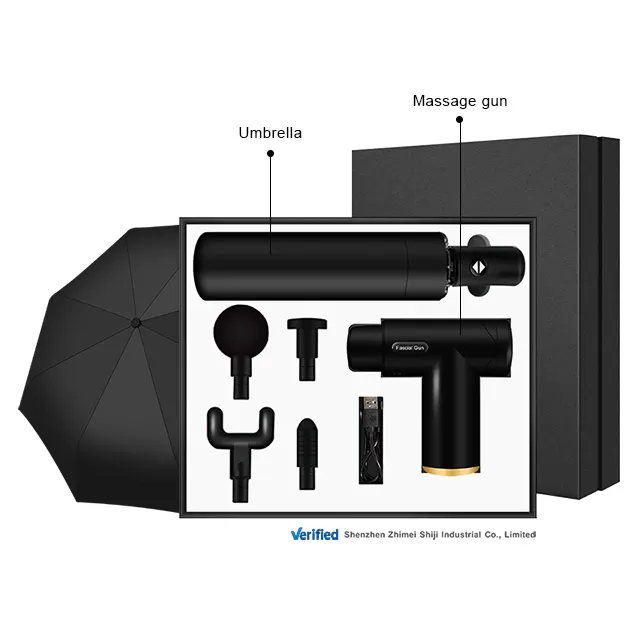 Empresa Negócios Presentes corporativos 2 peças em 1 Massagem arma guarda-chuva presente conjunto moderno presente para o seguro