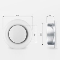 Diffuseur d'air de retour en acier galvanisé blanc laqué, à montage au plafond, réglable, facile à installer, moderne, pour extérieur