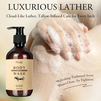 Gel Douche Corps au Suif Prébiotique Naturel et Entièrement Naturel, Huile d'Orchidée Pure Pressée à Froid, Nourrit le Microbiome Cutané, Nettoyant Corporel