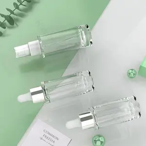 30ml 40ml 50ml High Quality Small Empty Dropper Bottles Plastic PET Heavyweight Bottle With Dropper Clear Heavy Wall Bottle