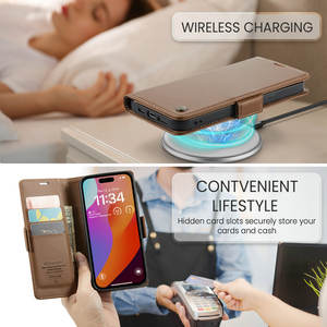 Étui portefeuille antichoc magnétique souple en cuir PU pour 13 12 11 Pro Max X <span class=keywords><strong>XR</strong></span> 14 Pro Max 15 Pro Max Business - Product Image 4