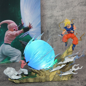 Statua Luminosa di <span class=keywords><strong>Dragon</strong></span> <span class=keywords><strong>Ball</strong></span> <span class=keywords><strong>Z</strong></span> Majin Buu Contro <span class=keywords><strong>Goku</strong></span> Super Saiyan 21cm in PVC Figurina da Collezione Decorazione Anime per Collezionisti - Product Image 4