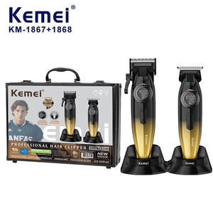 Kemei Electric <b>Hair</b> <b>Clipper</b> Set Km-1867 1868 Professional With Digital Display Charging Model Strong Power - Product Image 1