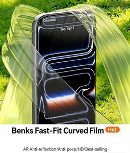 Protection d'écran en verre trempé anti-reflet Benks AR pour iPhone 15/16/17 Series, film de couverture intégrale dureté 9H - Product Image 6