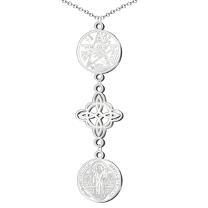 Tetragramton collana classica in acciaio inossidabile nodo della strega Saint Benedict protezione portafortuna amuleto moda ciondoli regalo - Product Image 1