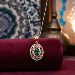 Authentic Silver Oval Shape <b>Pendant</b> in Wholesale Turkish 925 Sterling Silver Jewelry Online for Women - Product Image 2