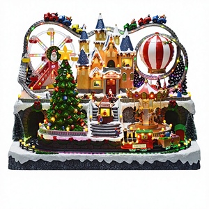 Carrousel <span class=keywords><strong>de</strong></span> village <span class=keywords><strong>de</strong></span> Noël animé avec lumières LED et <span class=keywords><strong>musique</strong></span> - Décoration <span class=keywords><strong>de</strong></span> Noël haut <span class=keywords><strong>de</strong></span> gamme en polyrésine - Cadeau - Product Image 3