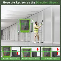 Détecteur laser industriel LR-8RG, récepteur numérique, faisceau vert et rouge, double lampe LED, auto-nivelant électronique, grande portée