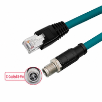 Câble M12 X Code vers RJ45 8 broches, droit ou coudé, Cat6, Ethernet industriel GigE pour caméra de vision industrielle