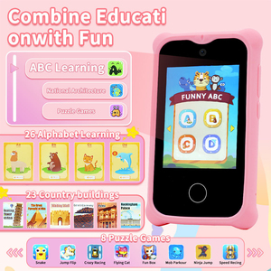 Smartphone per Bambini con Schermo Touch <span class=keywords><strong>da</strong></span> 2,8 Pollici, Ricaricabile, in Plastica e Gomma, Regalo di Natale per Bambini, Giocattolo per Bambini, Smartphone con Fotocamera - Product Image 2