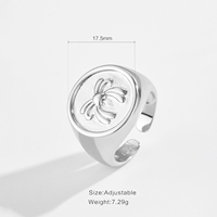 FUAMAY 2025 Vintage inspiré bijoux en laiton cuivre deux tons arc en relief ovale chevalière anneau ouvert Chic rétro