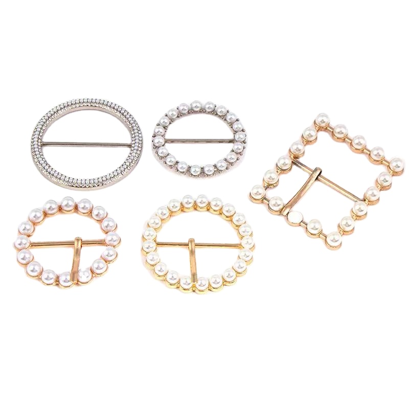 Оптовая продажа модных золотых металлических колец круглой формы с жемчужными бусинами для сумок и чемоданов