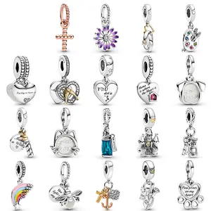 Pendant Beads Wholesale 925 Silver Pendant Cross-border Popular Pendant DIY Jewelry Accessories One Piece Distribution