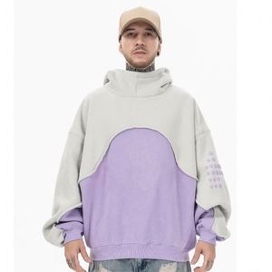 Wholesale OEM Custom Logo Fleece Thick Unisex Hoodies Polyester Cotton <b>Stitching</b> Color Blank Mens Oversized Hoodies - Product Image 3