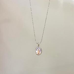 Collier pendentif exquis en argent pur S925 entièrement serti de diamants, avec fermoir compact en forme de cœur, polyvalent, platine - Product Image 2