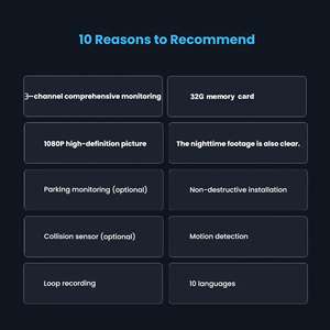 90 ° <span class=keywords><strong>HD</strong></span> 1080P 대시 캠 자동차 <span class=keywords><strong>DVR</strong></span> 세 카메라 블랙 박스 IPS 화면 1 년 보증 - Product Image 6