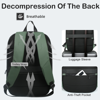 HEROIC KNIGHT 8787TF Mochila Deportiva Grande Unisex para Portátil - Impermeable, Expandible, Puerto USB, Anti-Robo, Material Oxford, Estilo Vintage