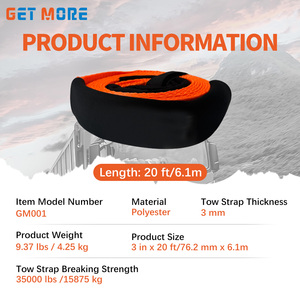 Nhiệm Vụ Nặng Nề Kéo Dây Đeo Công Cụ Khẩn Cấp Kit Cho Xe Snatch Phục Hồi Nhiệm Vụ Nặng Nề Kéo Dây Đeo Với Vòng - Product Image 2