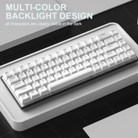 Clavier mécanique portable pour ordinateur portable avec rétroéclairage LED, fil USB, personnalisable, blanc, en stock