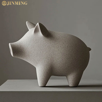 Adornos de interior Estatuas de animales abstractos Esculturas de cerdo de mármol Artesanías de piedra