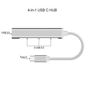 Concentrador <span class=keywords><strong>de</strong></span> red USB 3,0 tipo C, adaptador multidivisor <span class=keywords><strong>de</strong></span> <span class=keywords><strong>4</strong></span> puertos OTG para Macbook HUB <span class=keywords><strong>Pro</strong></span> 13 15 Air Mi <span class=keywords><strong>Pro</strong></span>, Accesorios para ordenador portátil - Product Image 4