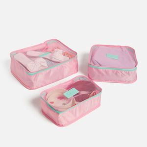 3pcs Nylon Expandable Mesh Travel Storage Bag Soft Rubber Luggage Organizer Zipper Closure Foldable Fashion Customizable Logo - Product Image 1