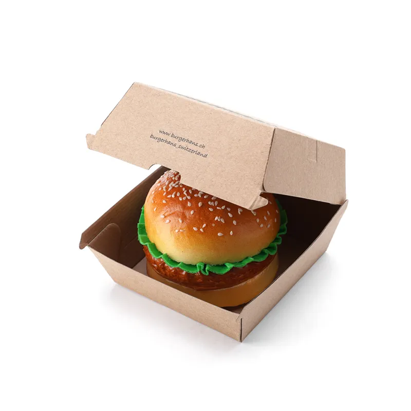 Caja bento desechable de fábrica, caja de embalaje de producto de hamburguesa con logotipo, venta al por mayor