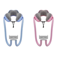 Oreiller cervical en mousse à mémoire de forme en forme de U, support pour téléphone portable, tablette/ordinateur, utilisation à domicile, portable