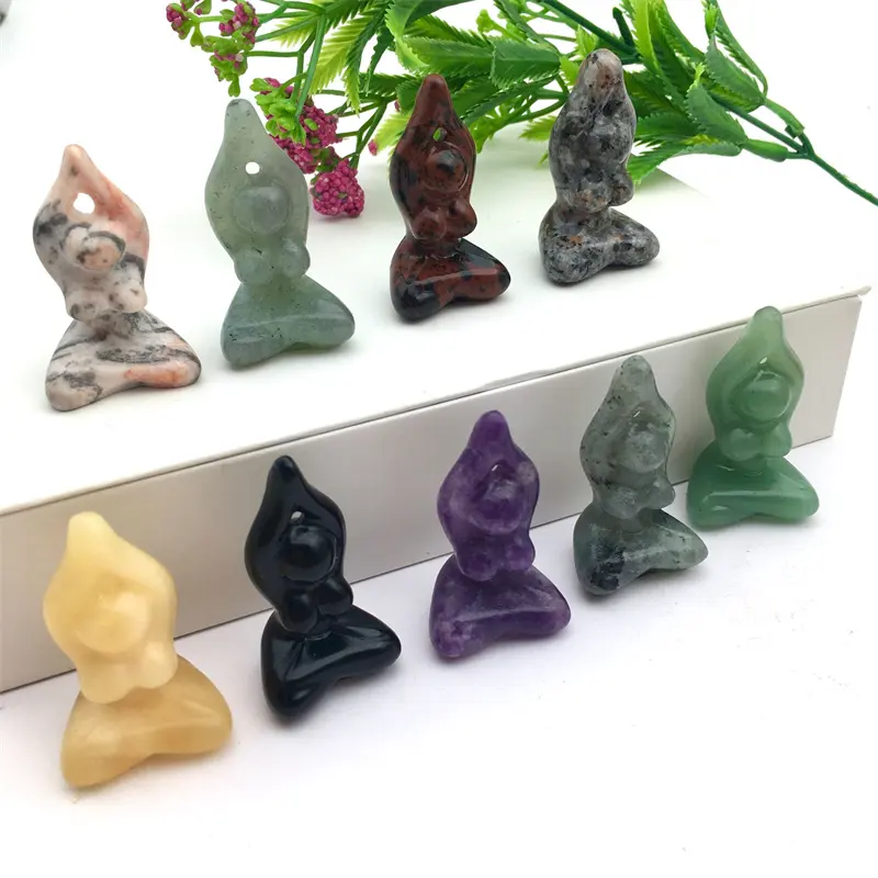 Wholesale Natural Mixed Material Crystal Green Aventurine Crystal crystal obsidian Yoga lady for Home Decoration accessories