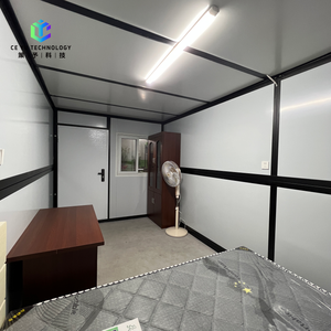 <span class=keywords><strong>Cabine</strong></span> modulaire en acier portable, structure préfabriquée pliable pour le logement temporaire sur chantier et l'utilisation en camp, maison pliable - Product Image 6