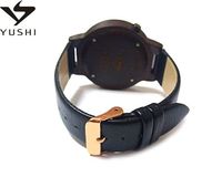Jam tangan Quartz pria kulit asli/gelang kayu Oem penjualan laris pabrik jam tangan mewah kayu Zebra coklat