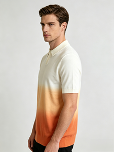 เสื้อโปโลผู้ชายแบบไล่เฉดสี แขนสั้น ถักนิตติ้ง คอปก สำหรับสวมใส่ลำลองกลางแจ้ง - Product Image 2