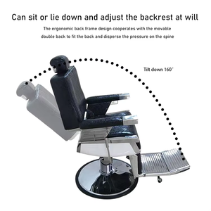 Vente en gros de chaises de barbier professionnelles vintage pour hommes meubles de salon de coiffure massage option bon marché pour salons de coiffure - Product Image 3