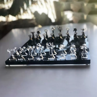 Jeu d'échecs en acrylique de conception personnalisée Vitrine de jeu d'échecs et de dames en acrylique transparent