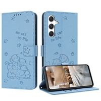 Étui portefeuille en cuir motif chat adorable pour Samsung Galaxy S26 Plus S25 Ultra Edge FE A27 A37 A57 A07 A06 A16 A26 A26 A36 A56 Housse à rabat