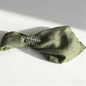 ผ้าเช็ดปากผ้าลินินลาย100% เป็นมิตรต่อสิ่งแวดล้อมงานแฮนด์เมดสำหรับงานแต่งงานและงานชุมนุมของครอบครัวซักได้สำหรับร้านอาหาร - Product Image 1