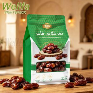 Sacs en plastique personnalisés pour dattes Khalas, 250g 500g, qualité alimentaire, haute barrière, Doypack blanc en PE avec fenêtre transparente, fond plat - Product Image 6