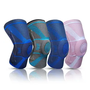 Groothandel Knie Ondersteuning Mouw Met Siliconen Pad Nylon Brace Voor Hardlopen Sport Basketbal Gewricht Pijnverlichting Artritis