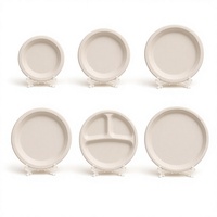 Assiettes jetables personnalisées de 9 pouces en coque de riz, résistantes à la chaleur, pour usage domestique et fêtes, avec logo personnalisable, style moderne et minimaliste
